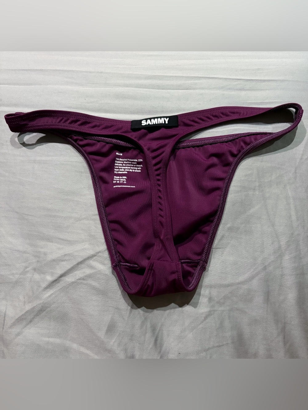 size medium Sammy Menswear Swimwear G-string Swim Thong purple Bikini Brief men